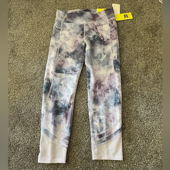 NWT!! Girl’s All in Motion multi-color lilac mesh pieced pocket leggings L-10/12 - Picture 1 of 4